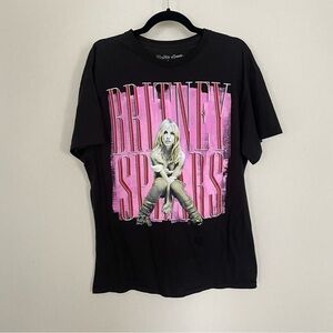 Brittany Spears Black Cotton Graphic Tee L